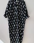 TWO NY - Ikat Woven Caftan in Black and White