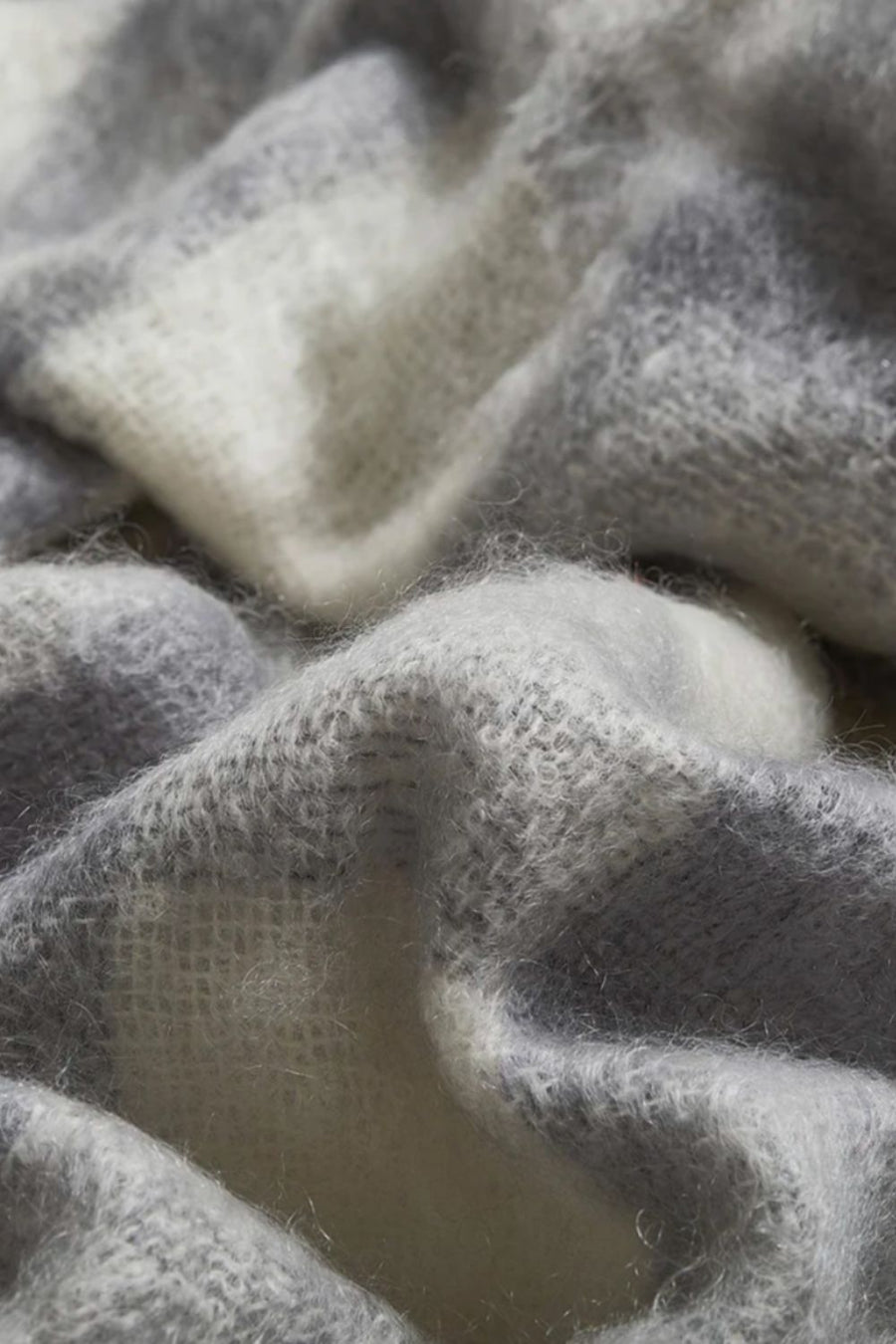 CUSHENDALE MILLS - Drumin Mohair Blanket in Grey