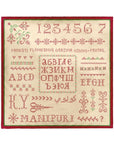 MANIPURI - Sampler Scarf in Red