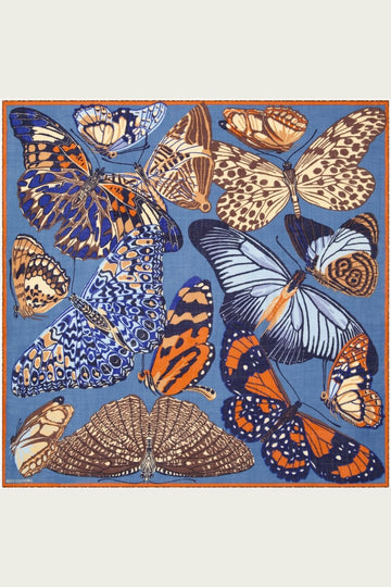 Inoui Editions - Square 130 Papillons Scarf in Duck Blue