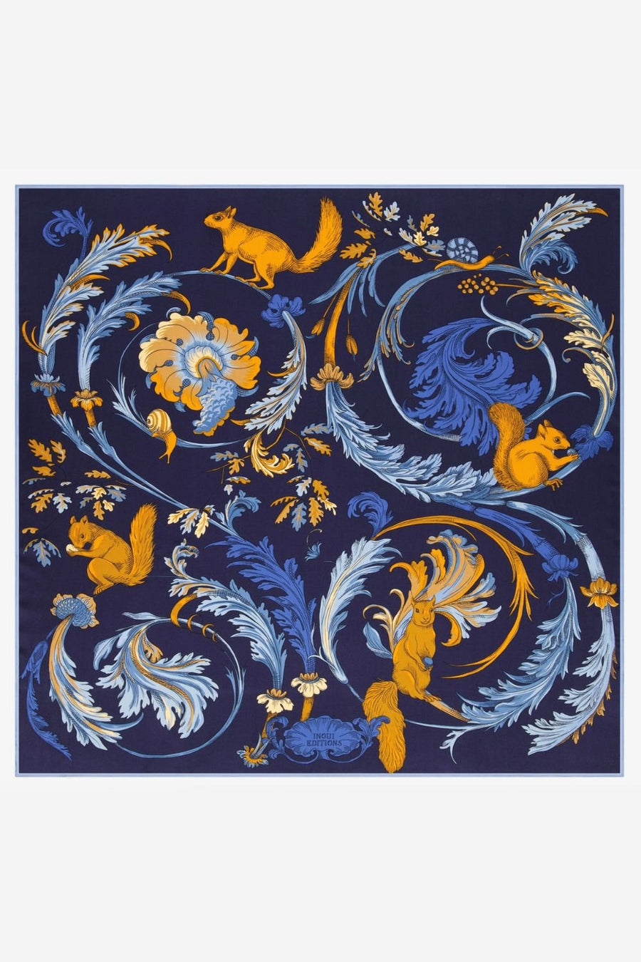 INOUI EDITIONS - 100cm Square Scarf Rococo in Navy