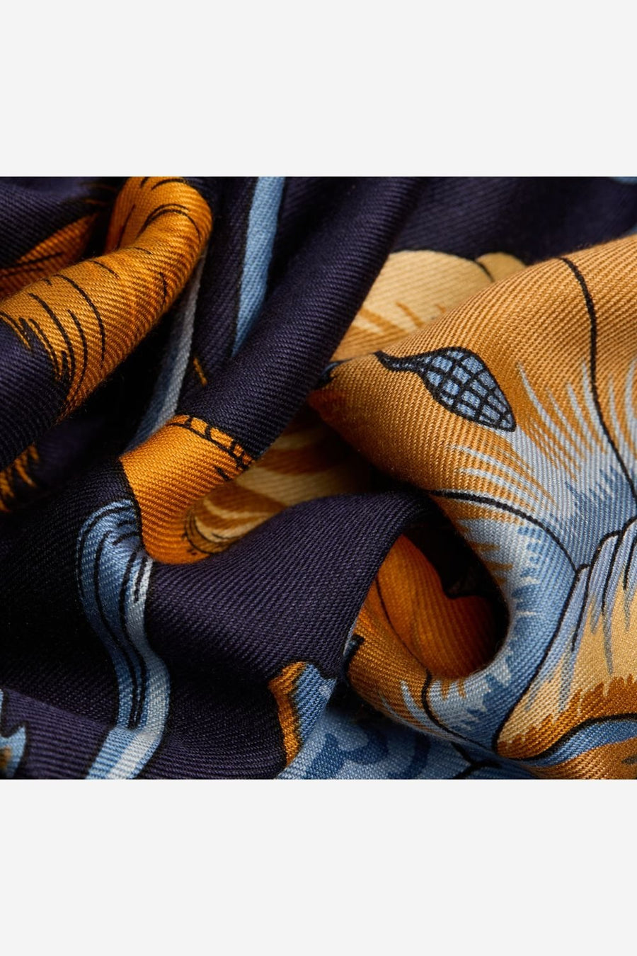 INOUI EDITIONS - 100cm Square Scarf Rococo in Navy