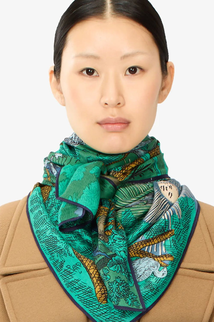 INOUI EDITIONS - 100 Square Scarf Reve in Forest