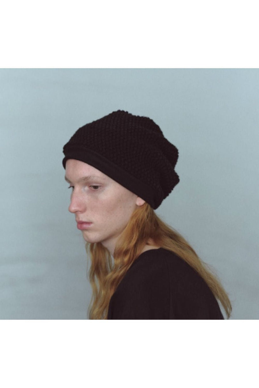 MATURE HA - Reversible Popcorn Beanie in Black