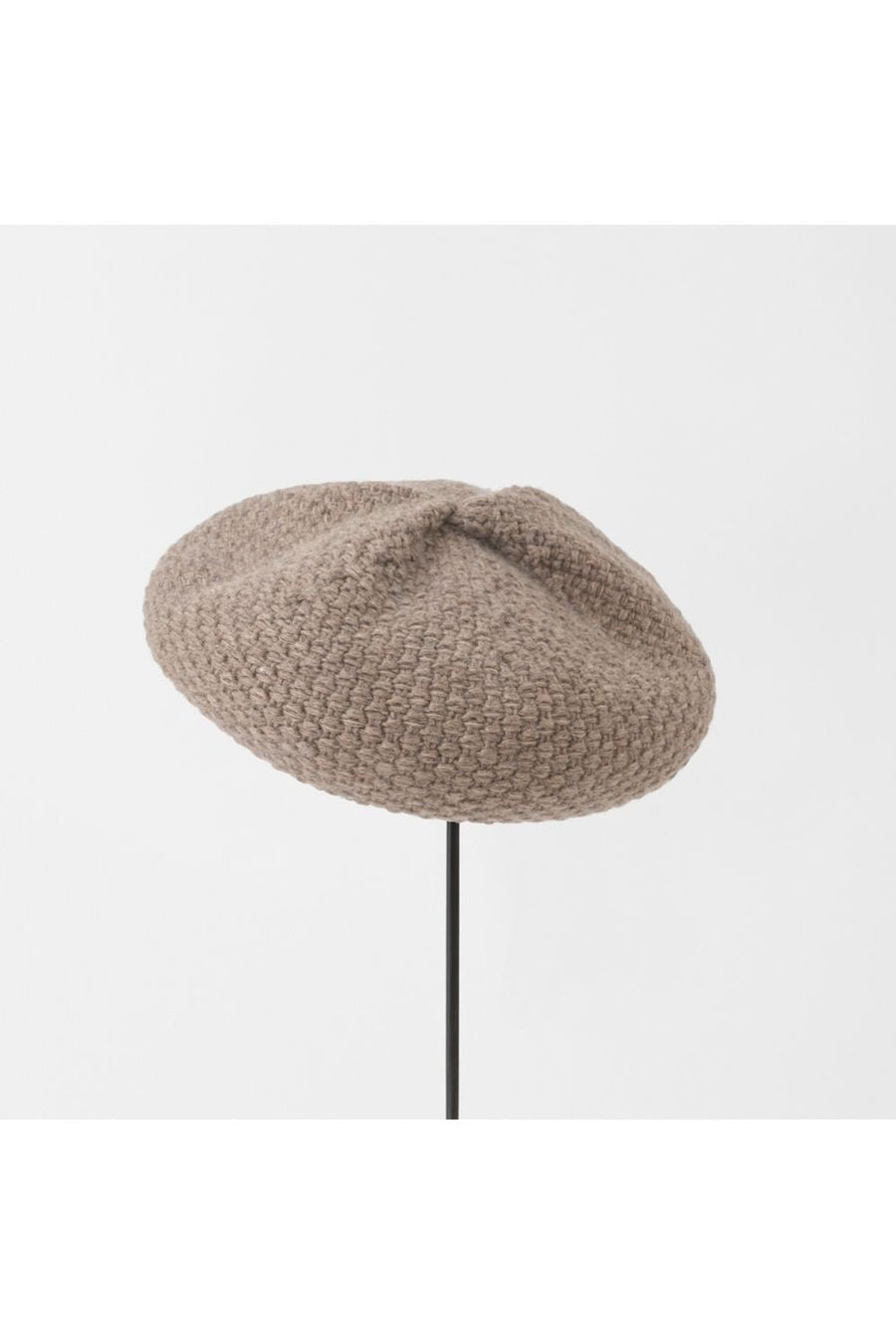 MATURE HA - Knit Cashmere Yak Beret Light Brown