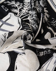 MANIPURI - Vegetable 120cm Scarf in Black