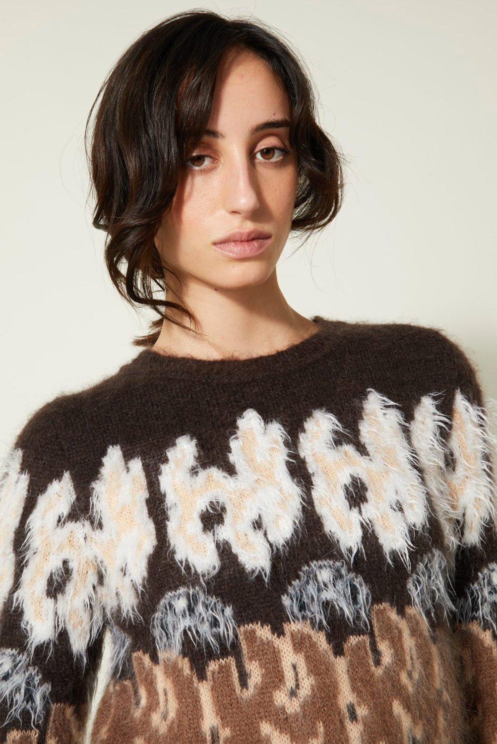 VERONIQUE LEROY - Round Neck Sweater in EBONY