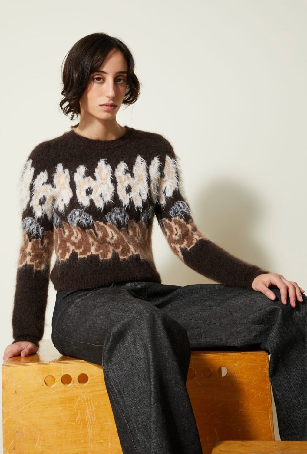 VERONIQUE LEROY - Round Neck Sweater in EBONY