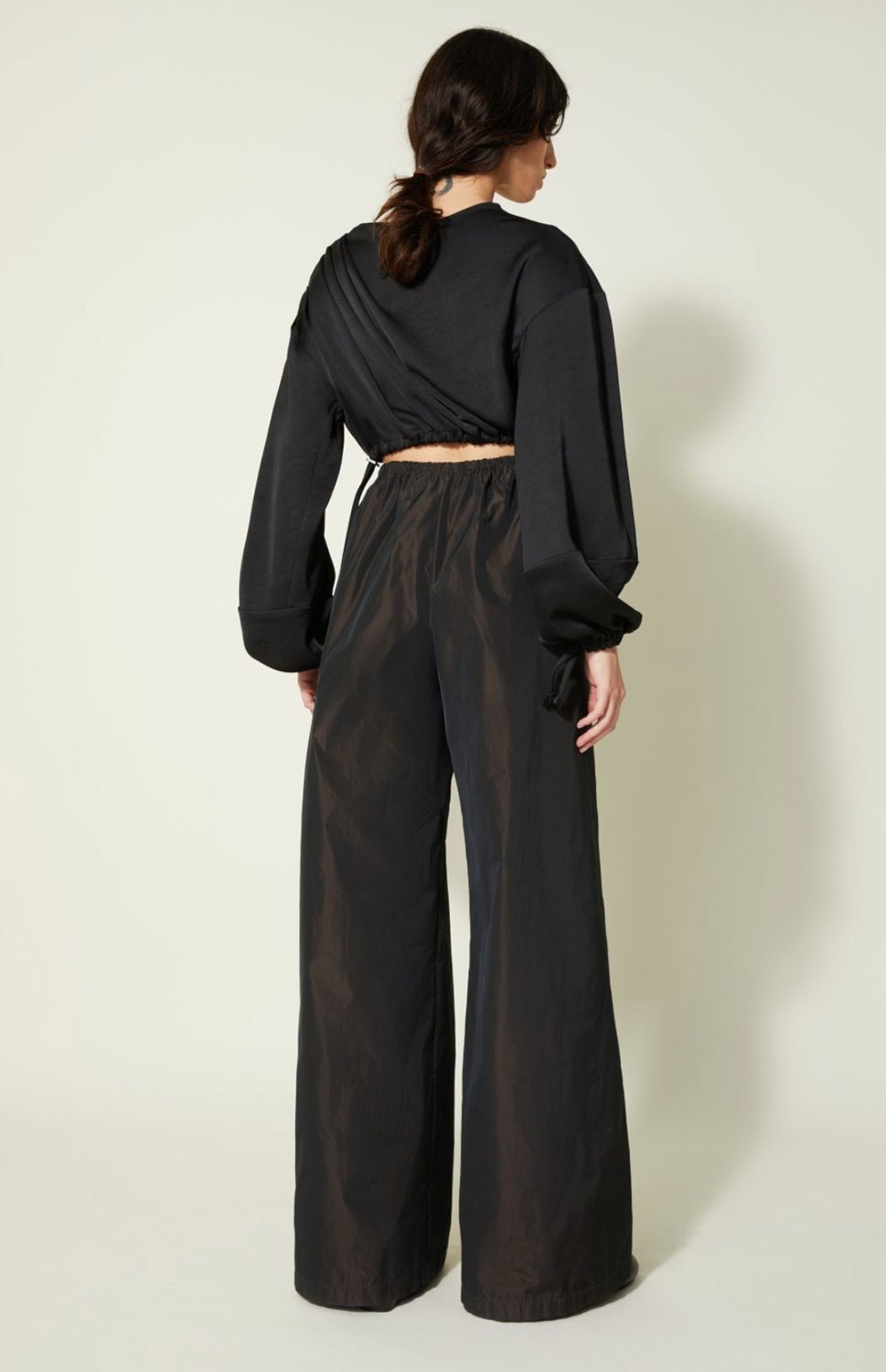 VERONIQUE LEROY - Taffeta Drawstring Pants in CAROB