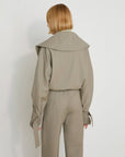 VERONIQUE LEROY - Wool Gabardine Bomber Jacket in Cement