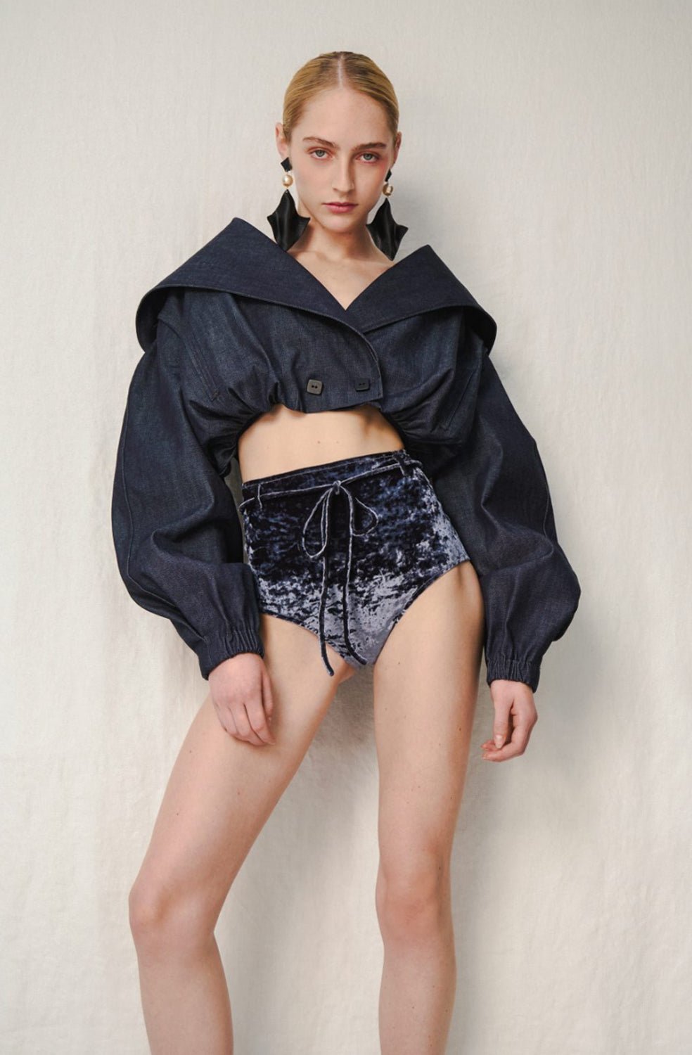 VERONIQUE LEROY - Cropped Denim Jacket in Indigo