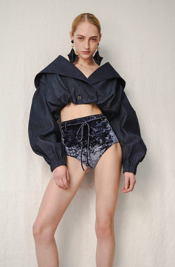 VERONIQUE LEROY - Cropped Denim Jacket in Indigo