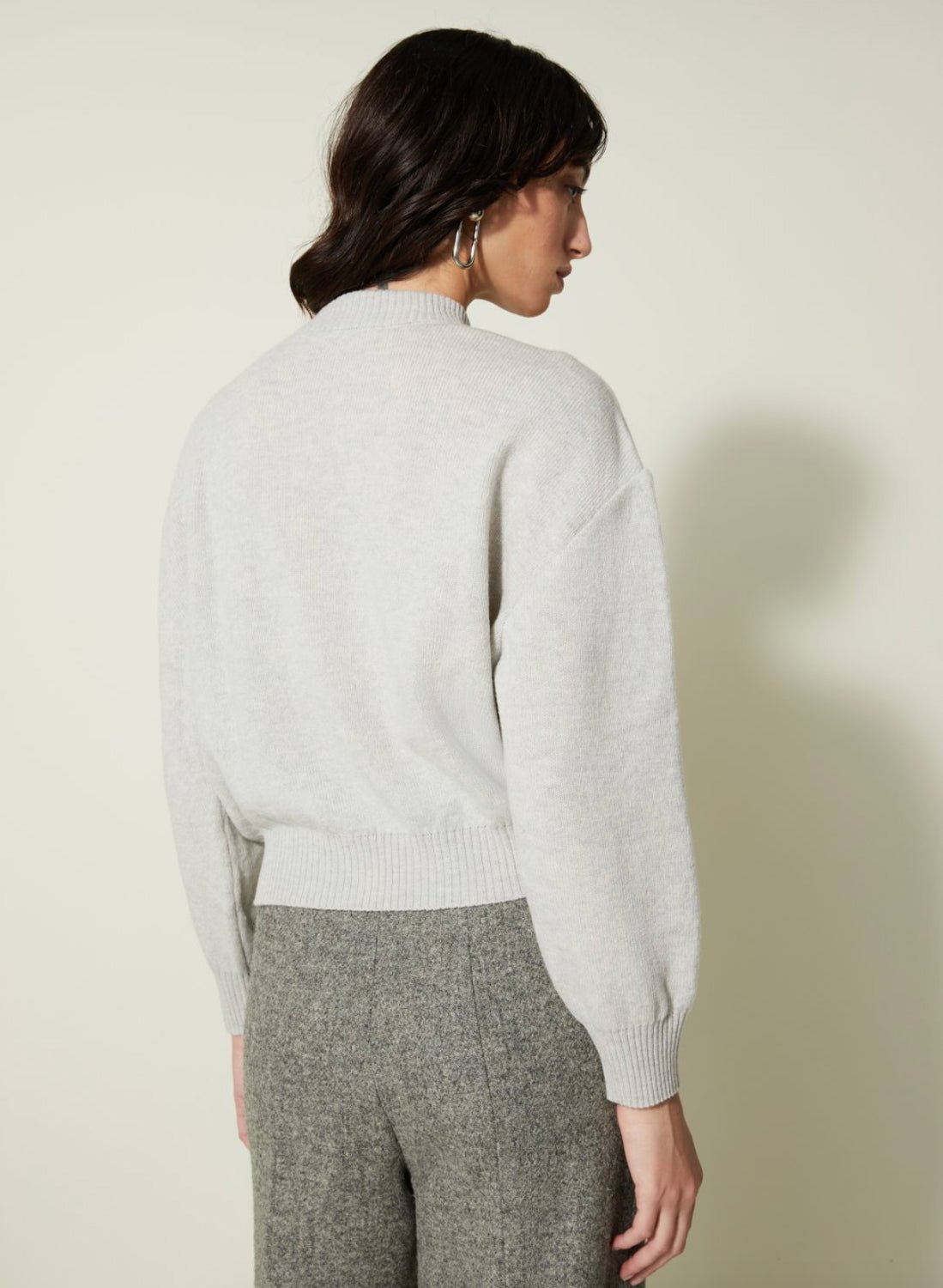 VERONIQUE LEROY - Button-shoulder pullover in Plaster