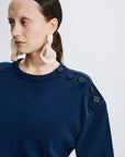 VERONIQUE LEROY - Button-shoulder pullover in Navy