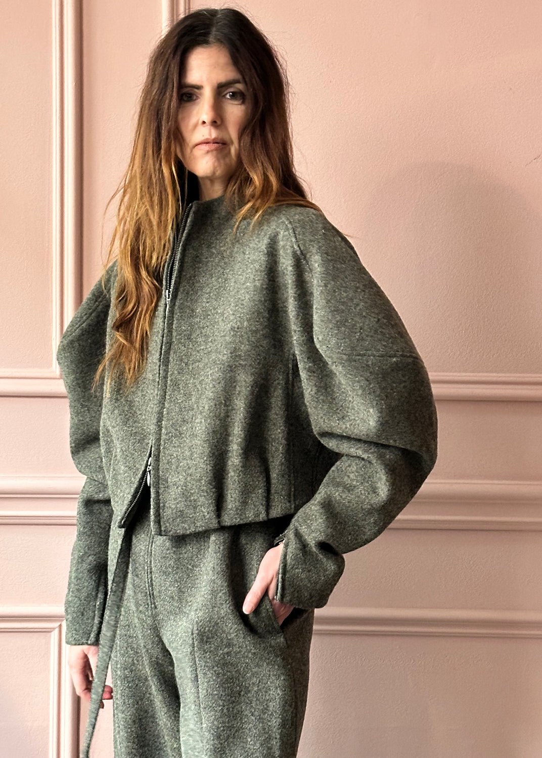 VERONIQUE LEROY - Tweed Bomber in Bitume