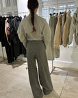 VERONIQUE LEROY - Wide Leg Harris Tweed Pants in Bitume
