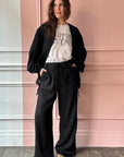Veronique Leroy - Wool/Viscose Drawstring Pants in Black