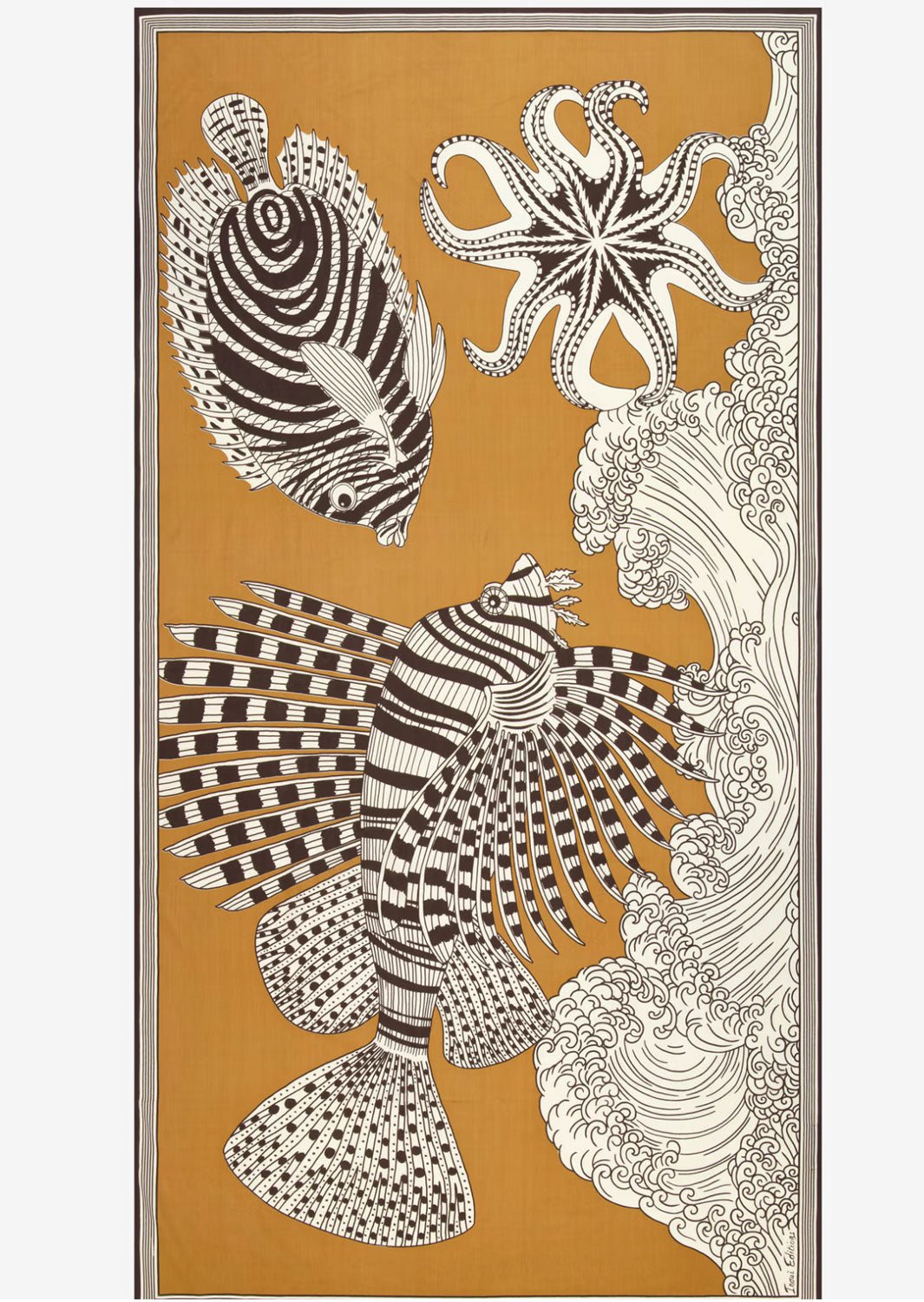 INOUI EDITIONS - Vague 100cm Scarf in Golden Brown