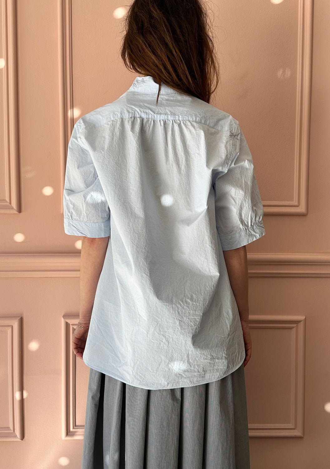BERGFABEL - VERA Shirt in Blue Micro Check