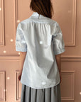 BERGFABEL - VERA Shirt in Blue Micro Check