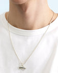 Wouters + Hendrix - Rope Chain Necklace with Mother of Pearl Tattooed Heart Pendant "LOVE"