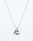 Wouters + Hendrix - Rope Chain Necklace with Swallow Tattoo "PEACE" Pendant in Silver