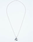 Wouters + Hendrix - Rope Chain Necklace with Swallow Tattoo "PEACE" Pendant in Silver