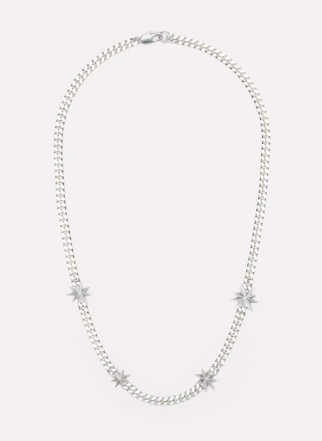 Wouters + Hendrix - Curb Chain Necklace with Stars in Silver