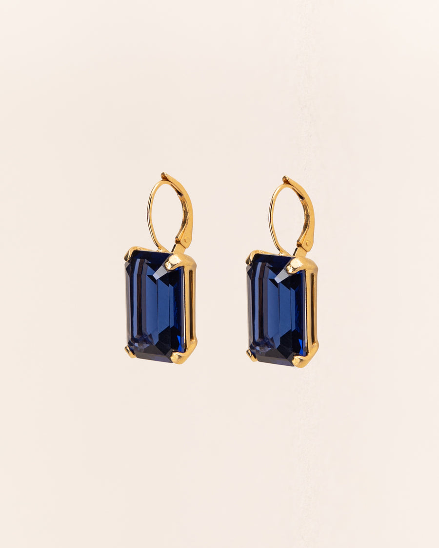 Wouters & Hendrix - Crystal Drop Earrings in Sapphire Blue
