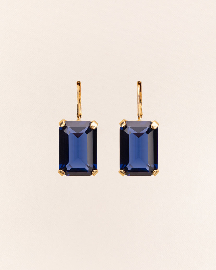 Wouters & Hendrix - Crystal Drop Earrings in Sapphire Blue