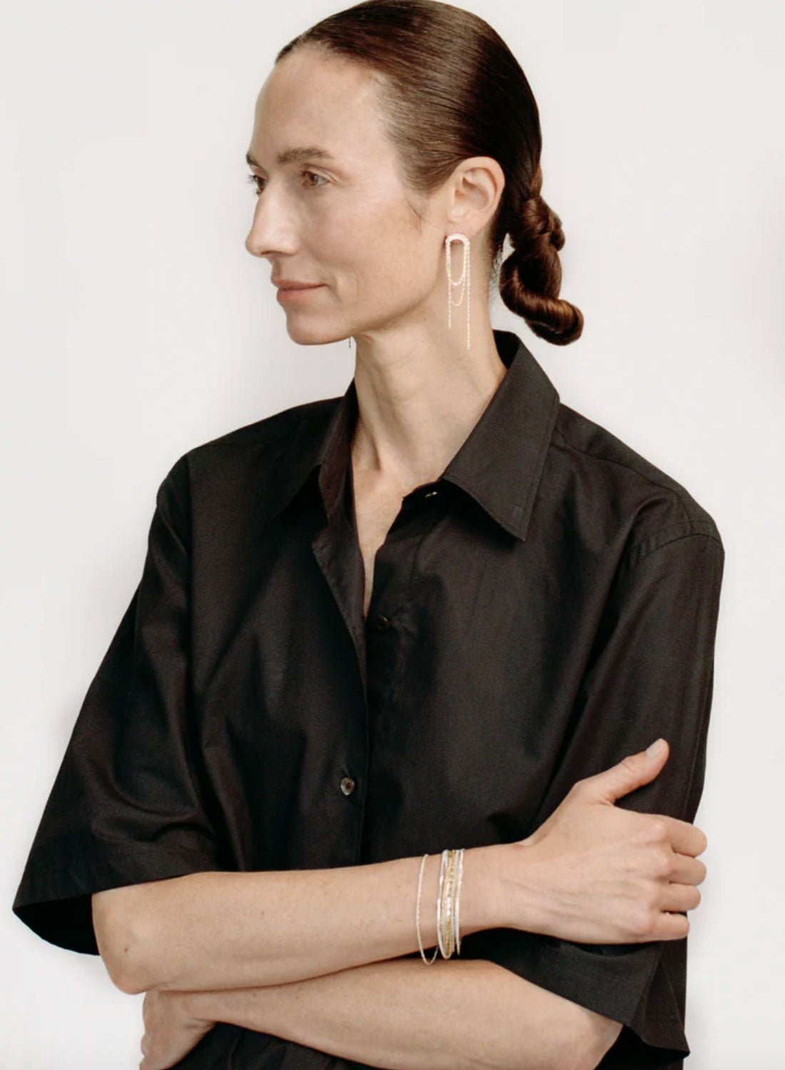 Wouters & Hendrix - Gold Falling Chain Earrings