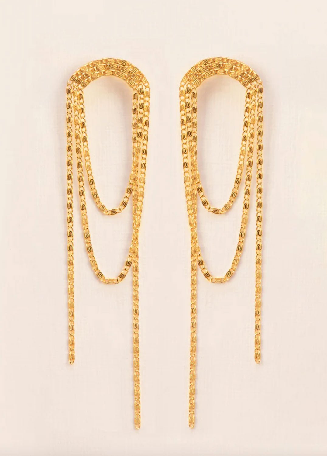 Wouters & Hendrix - Gold Falling Chain Earrings