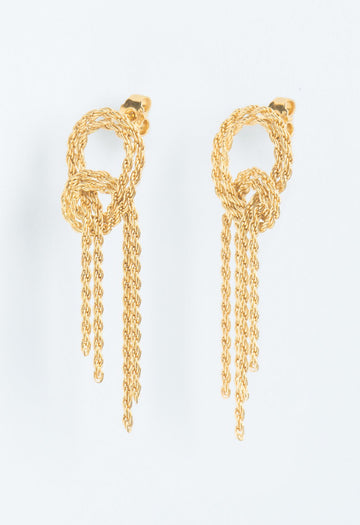 Wouters & Hendrix - Half Hitch Knot Earrings in Gold