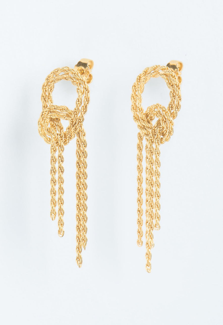 Wouters & Hendrix - Half Hitch Knot Earrings in Gold