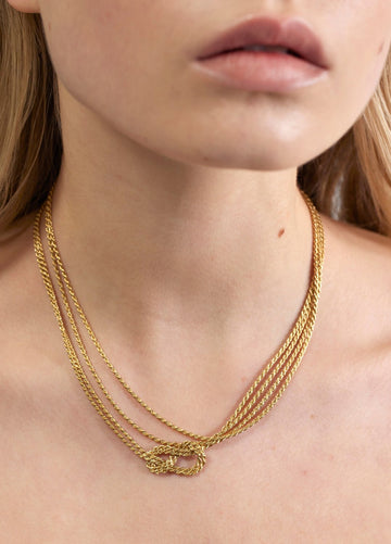 Wouters + Hendrix - Flemish Knot Chain Necklace in Gold Size L