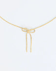 Wouters + Hendrix - Textured Necklace with Small Bow in Gold