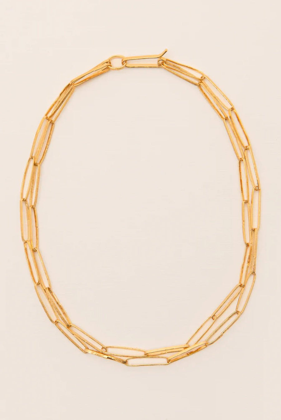 Wouters + Hendrix - Hammered Link Chain Necklace in Gold