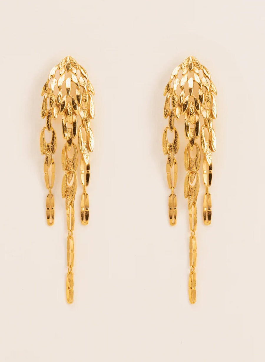 Wouters & Hendrix - Waterfall Chandelier Earrings in Gold Vermeil