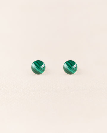 Wouters & Hendrix - Green Malachite Stud Earrings