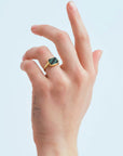 Wouters & Hendrix - Inlay Malachite and Onyx mosaic ring in Gold