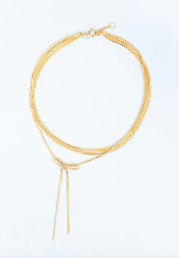 Wouters + Hendrix - Layered Necklace with Statement Bow in Gold