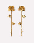 Wouters & Hendrix - Rose Stud Earrings with Detachable Stem in Gold