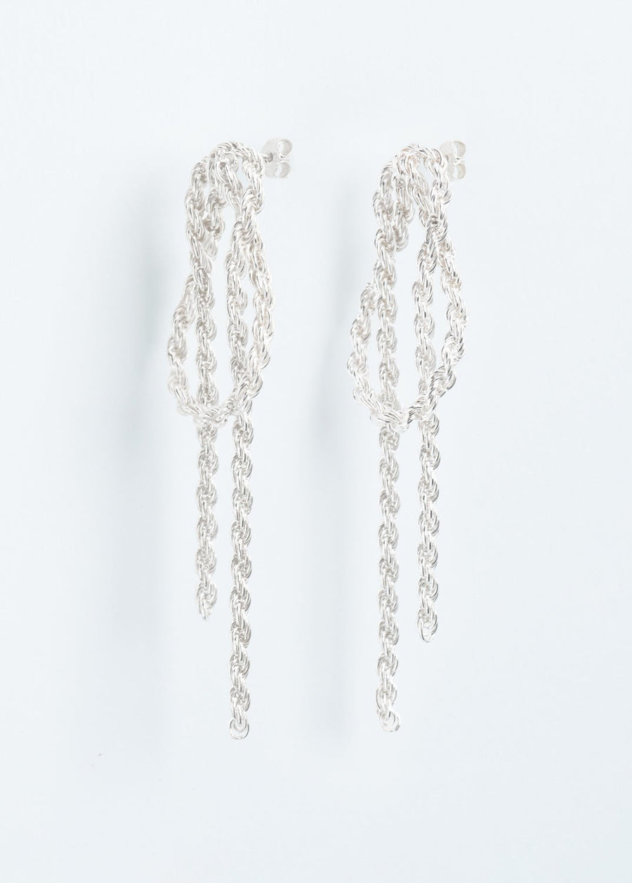 Wouters & Hendrix - Sheet Bend Knot Statement Earrings in Sterling Silver