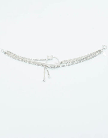 Wouters & Hendrix - Statement Butterfly Bracelet with Dangling Spheres in Silver