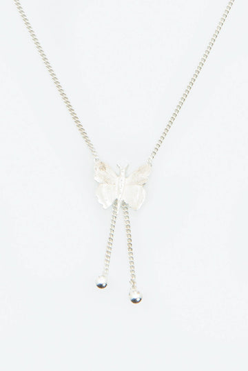 Wouters + Hendrix - Butterfly Necklace with Dangling Spheres Sterling Silver