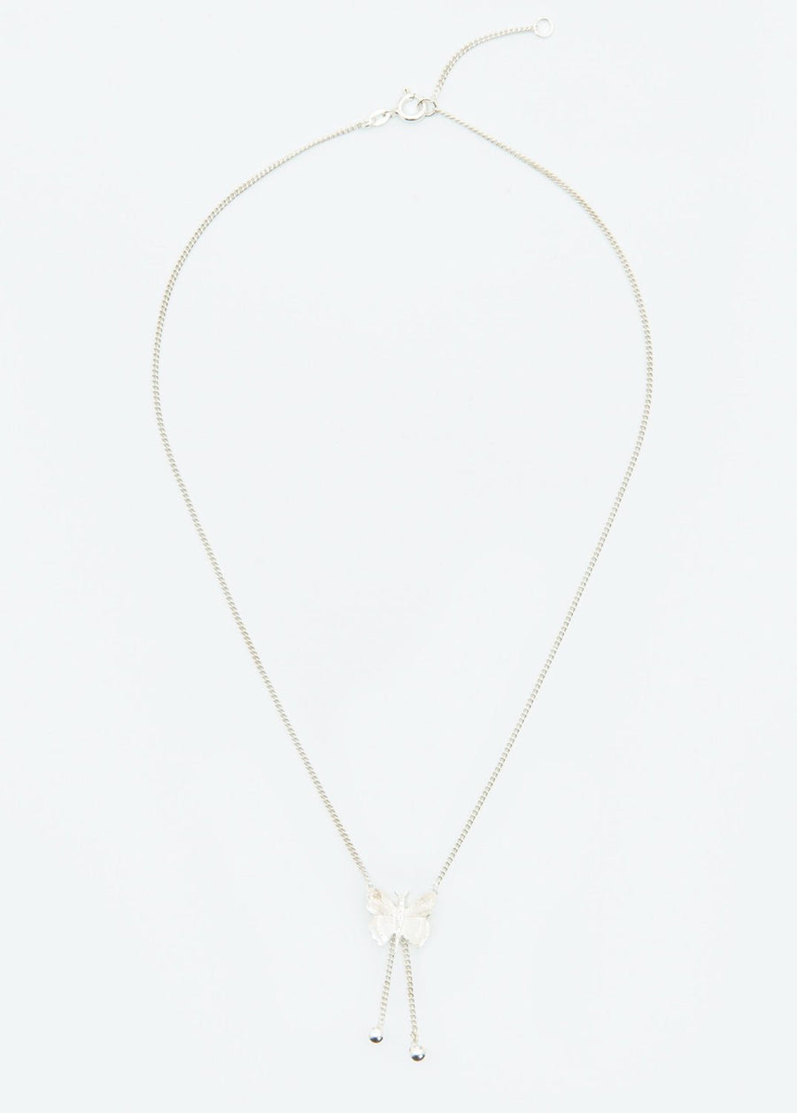 Wouters + Hendrix - Butterfly Necklace with Dangling Spheres Sterling Silver