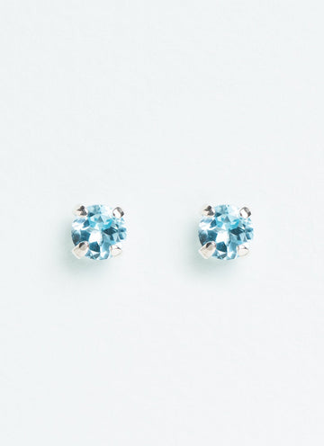 Wouters & Hendrix - Aquamarine Stud Earrings in Silver