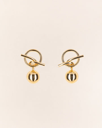 Wouters & Hendrix - Gold T-Bar Earrings