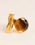 Wouters & Hendrix - Statement Ring with Citrine and Tiger Eye in GOLD