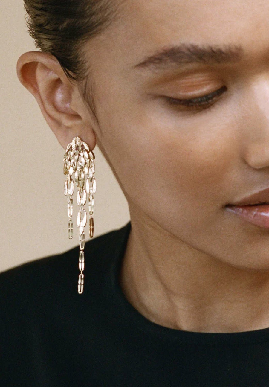 Wouters & Hendrix - Waterfall Chandelier Earrings in Gold Vermeil
